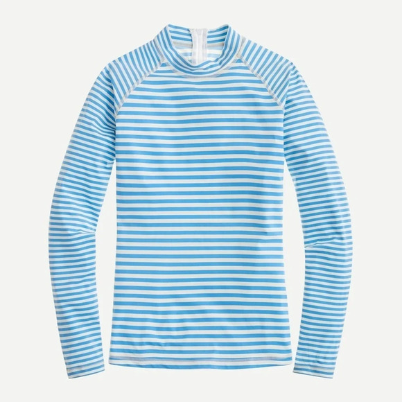 J. Crew Long-sleeve Rash Guard in Classic Stripe Blue Size XXL - Picture 1 of 8
